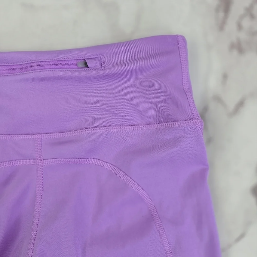 Nike Shorts Women Small Lavender Biker Bike High Rise Dri Fit Running Pocket
